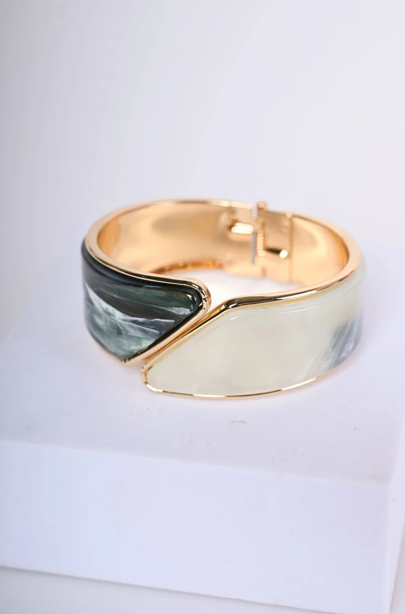 Bracciale rigido effetto marmo
