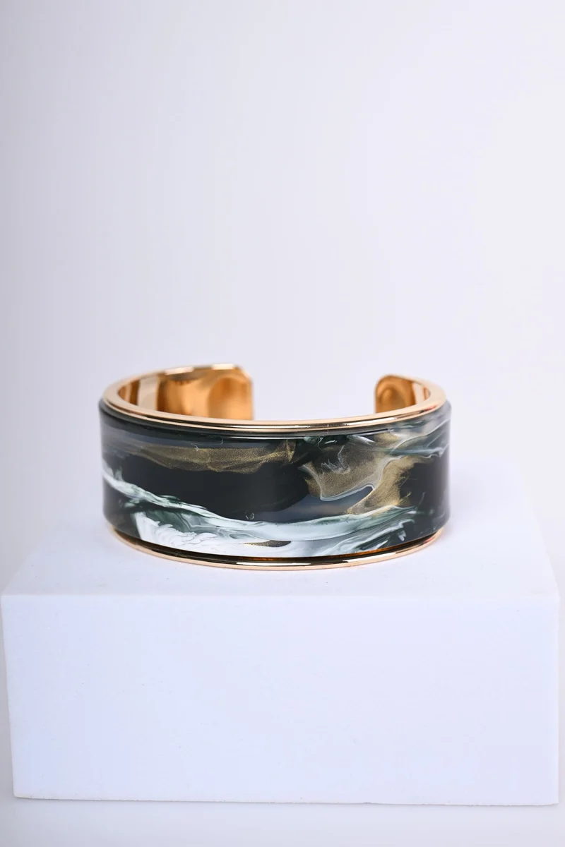 Bracciale rigido effetto marmo