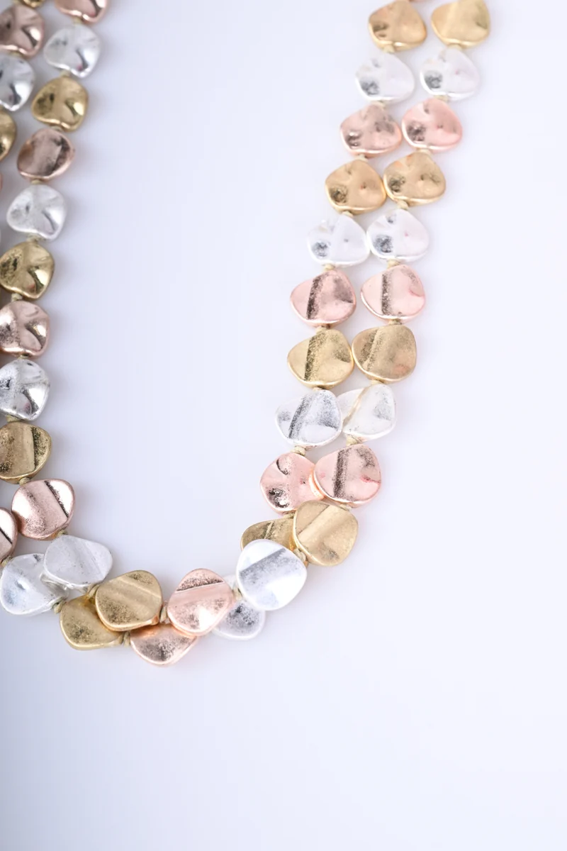 Collana a doppio filo con piastrine