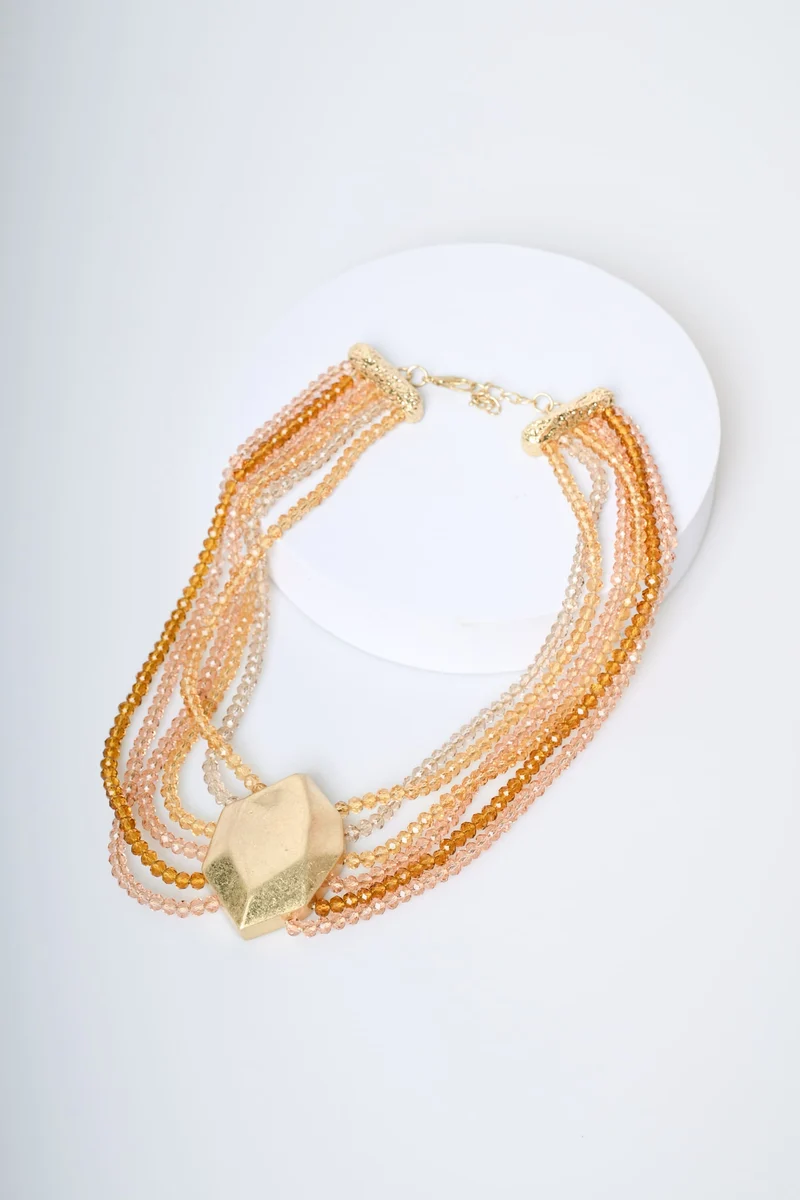 Collana multifili con pietra