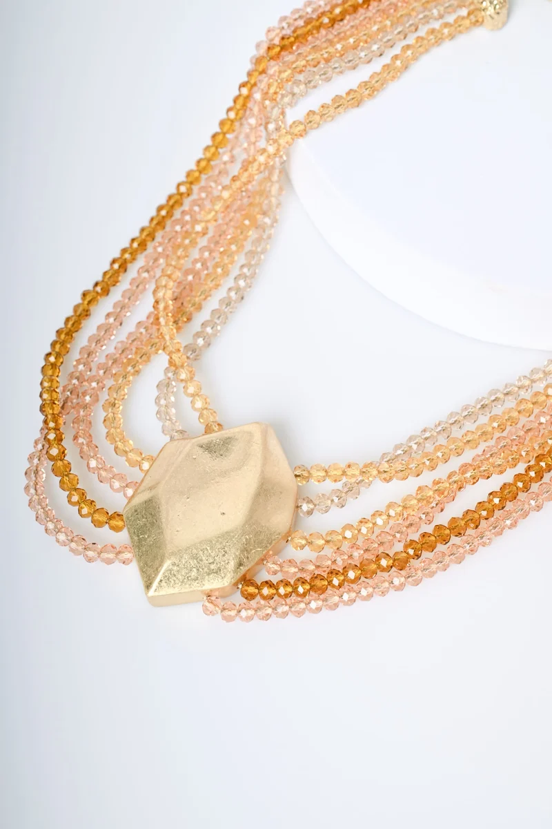 Collana multifili con pietra
