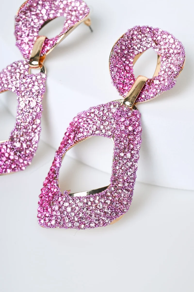 Orecchini geometrici con strass