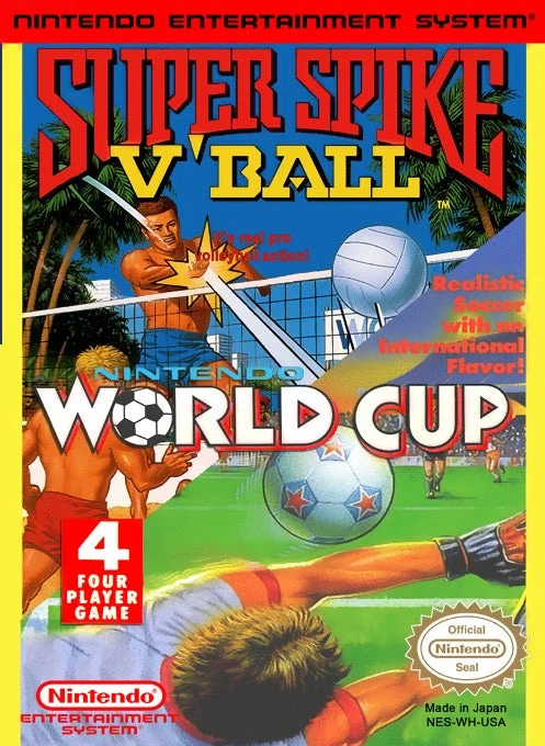 Super Spike Volleyball and World Cup Soccer - Nintendo NES