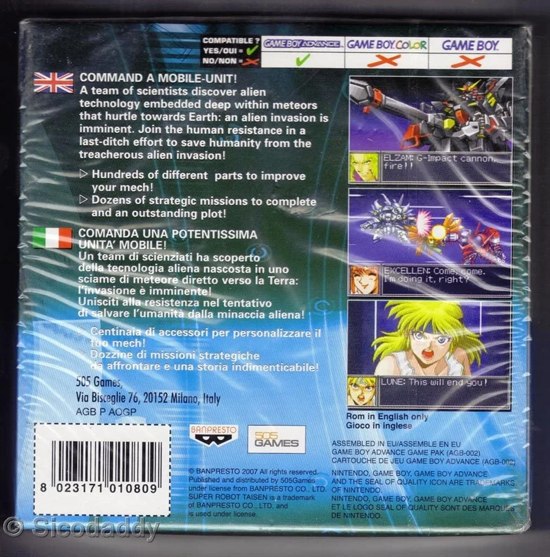 SUPER ROBOT TAISEN ORIGINAL GENERATION NINTENDO GBA (versione europea)