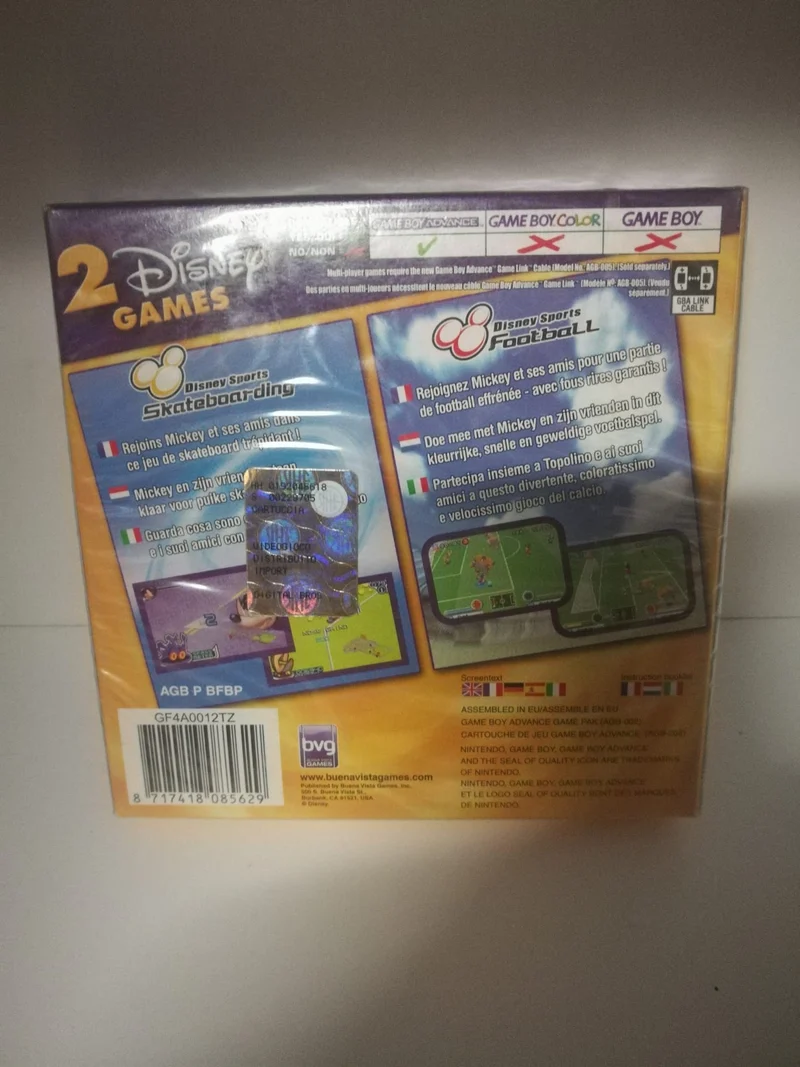 2 DISNEY GAMES- SKATEBOARDING + FOOTBALL-NINTENDO GBA (versione europea)