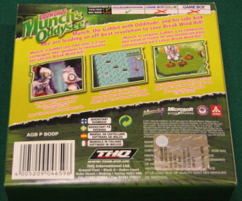 ODDWORLD MUNCH'S ODDYSEE NINTENDO GBA (versione europea)