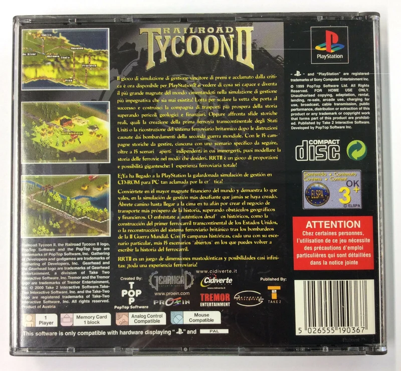 RAILROAD TYCOON II PS1 (versione italiana, spagnola)