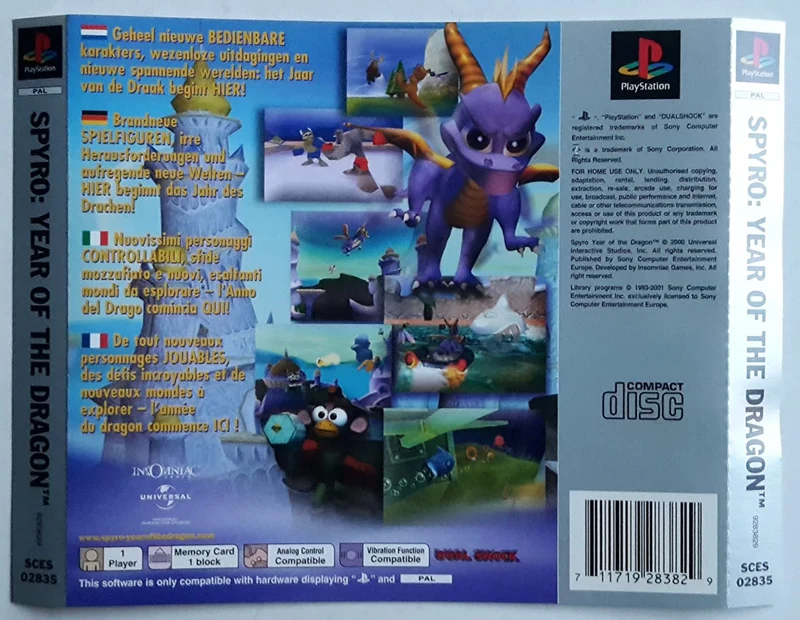 SPYRO: YEAR OF THE DRAGON PS1(versione europea)