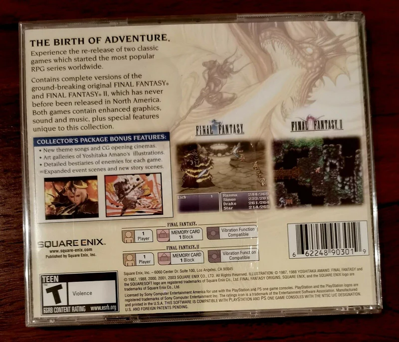 FINAL FANTASY ORIGINS PS1 (versione americana)
