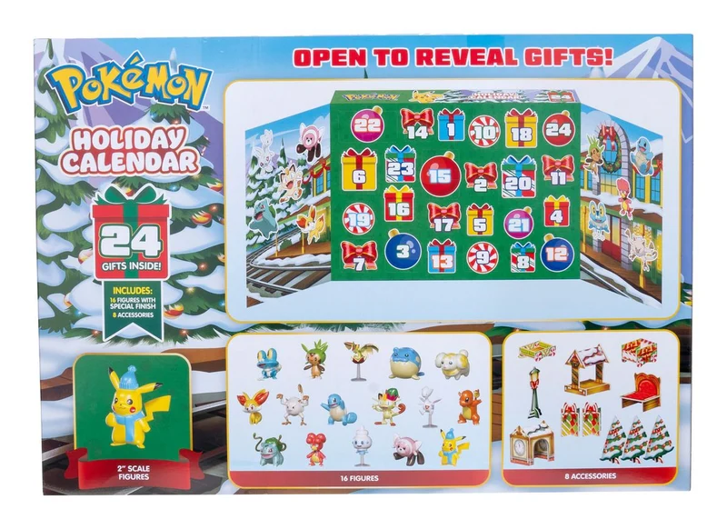 Pokémon 24 Day Xmas Advent Calendar with 16 2 Inch Battle Figures