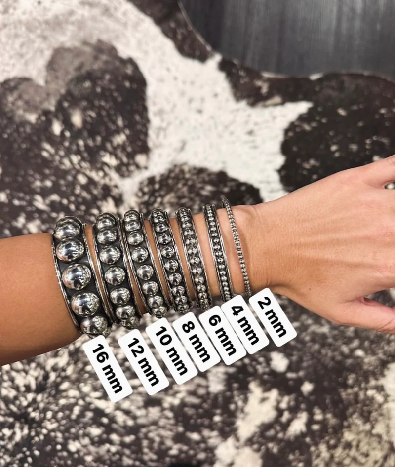 Sterling Ball Cuff Bracelets