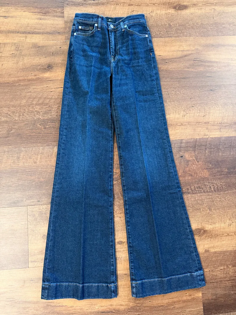 7FAM LUXE TURQUOISE STITCH DOJOS - 34” inseam
