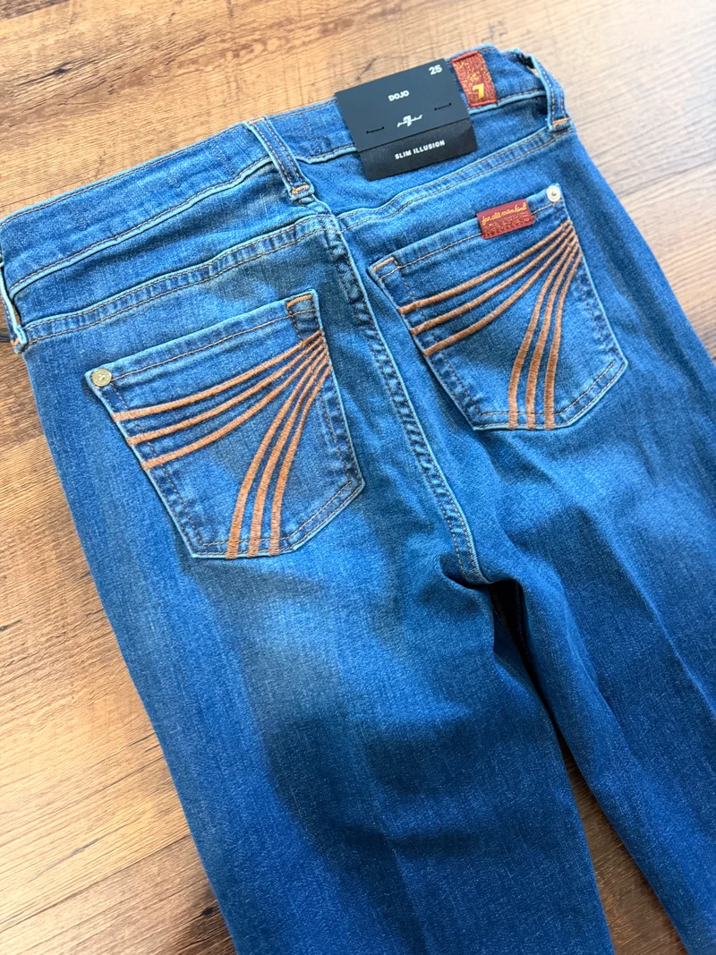7FAM BRONZE STITCH 3DJ DOJOS - 32” inseam -