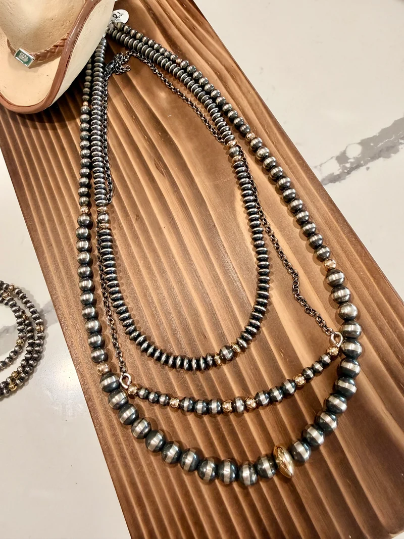 Mixed Metals Necklace Stack