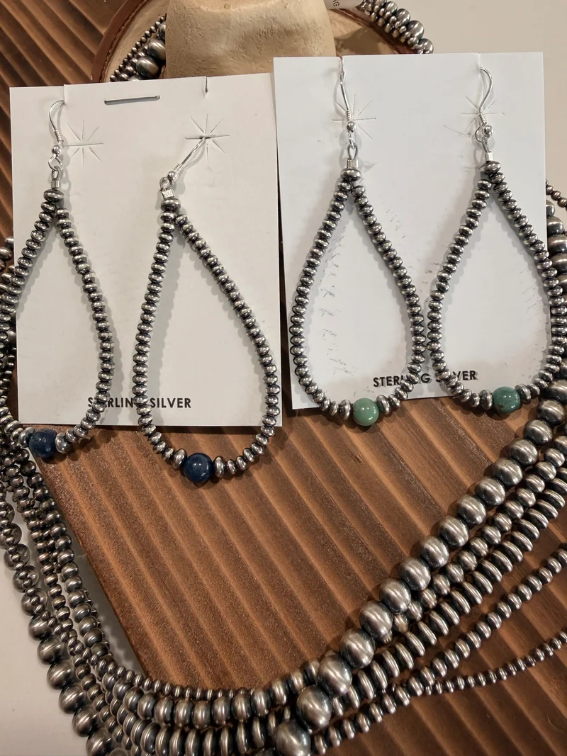 Pearl Hoop Earrings With Stone