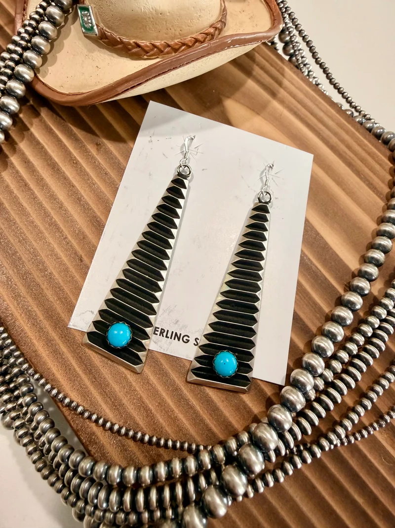 L Tahe Navajo Made Hook Earrings
