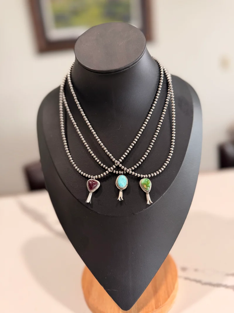 16” 4mm Pearls with Blossom Pendant