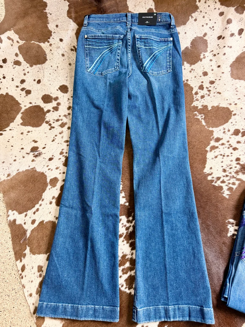 7FAM BLUES STITCH DOJOS - 34” inseam (1ZD)