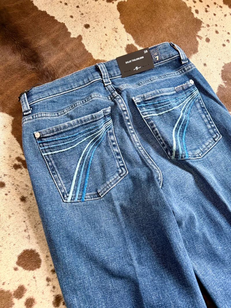 7FAM BLUES STITCH DOJOS - 34” inseam (1ZD)