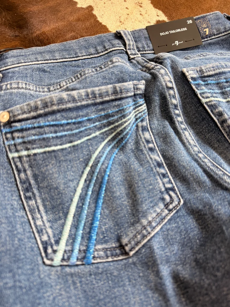 7FAM BLUES STITCH DOJOS - 34” inseam (1ZD)