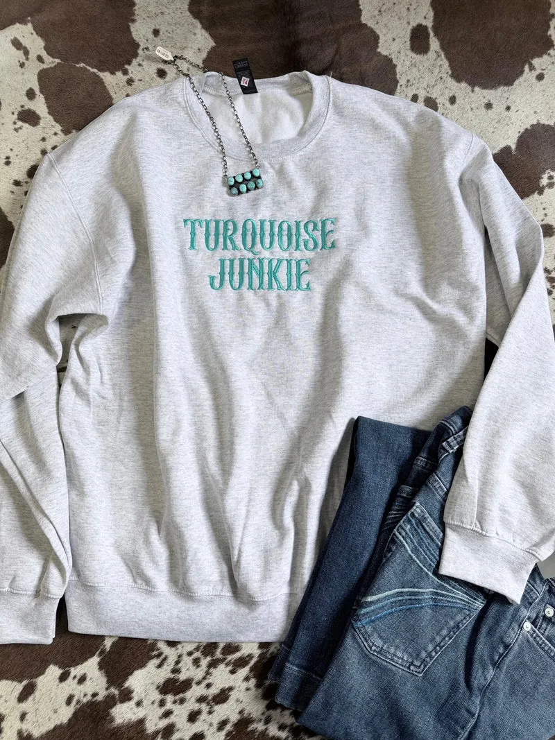 Turquoise Junkie Crewneck Sweatshirt