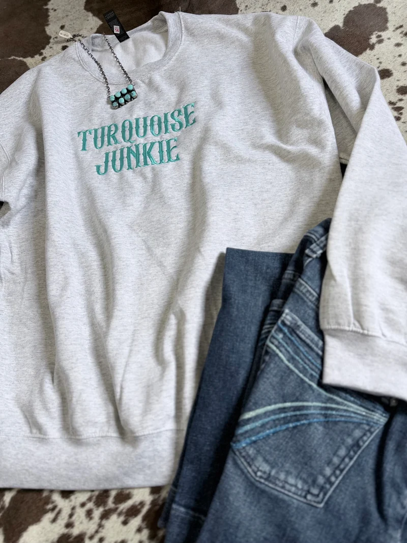 Turquoise Junkie Crewneck Sweatshirt