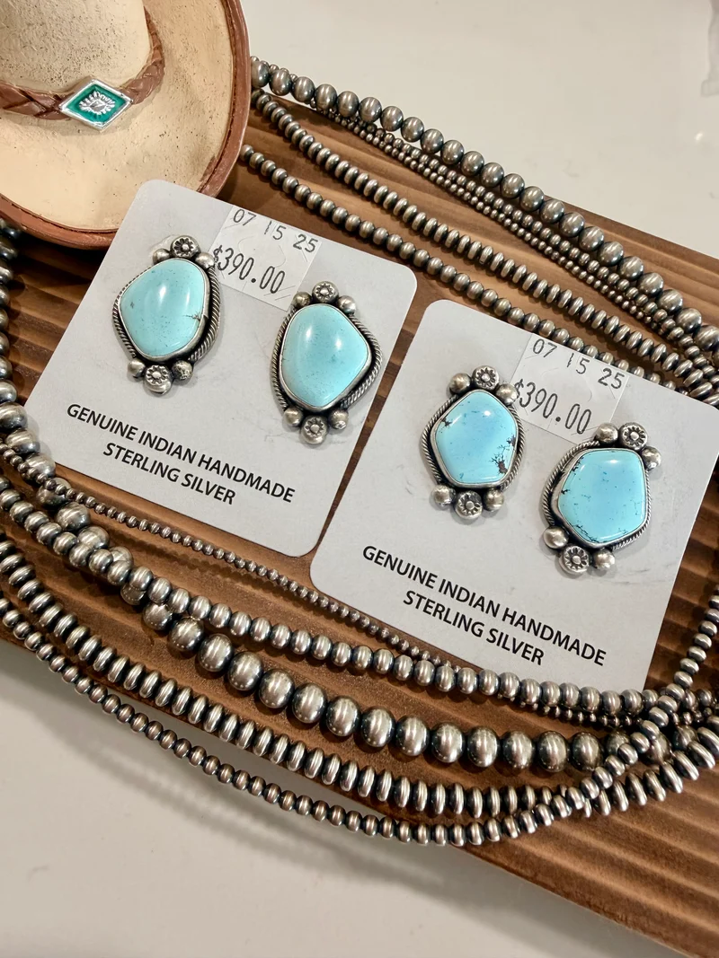 Navajo Made Larimar Stud Earrings