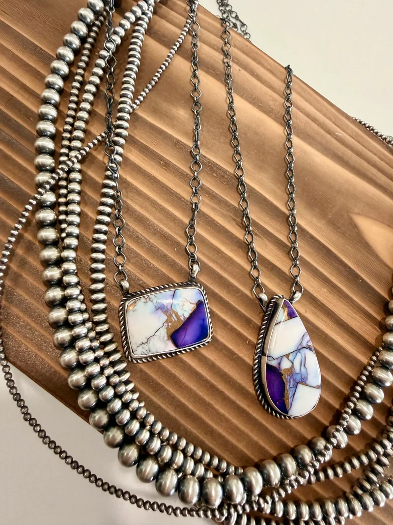 Violet Rose Stone Necklaces