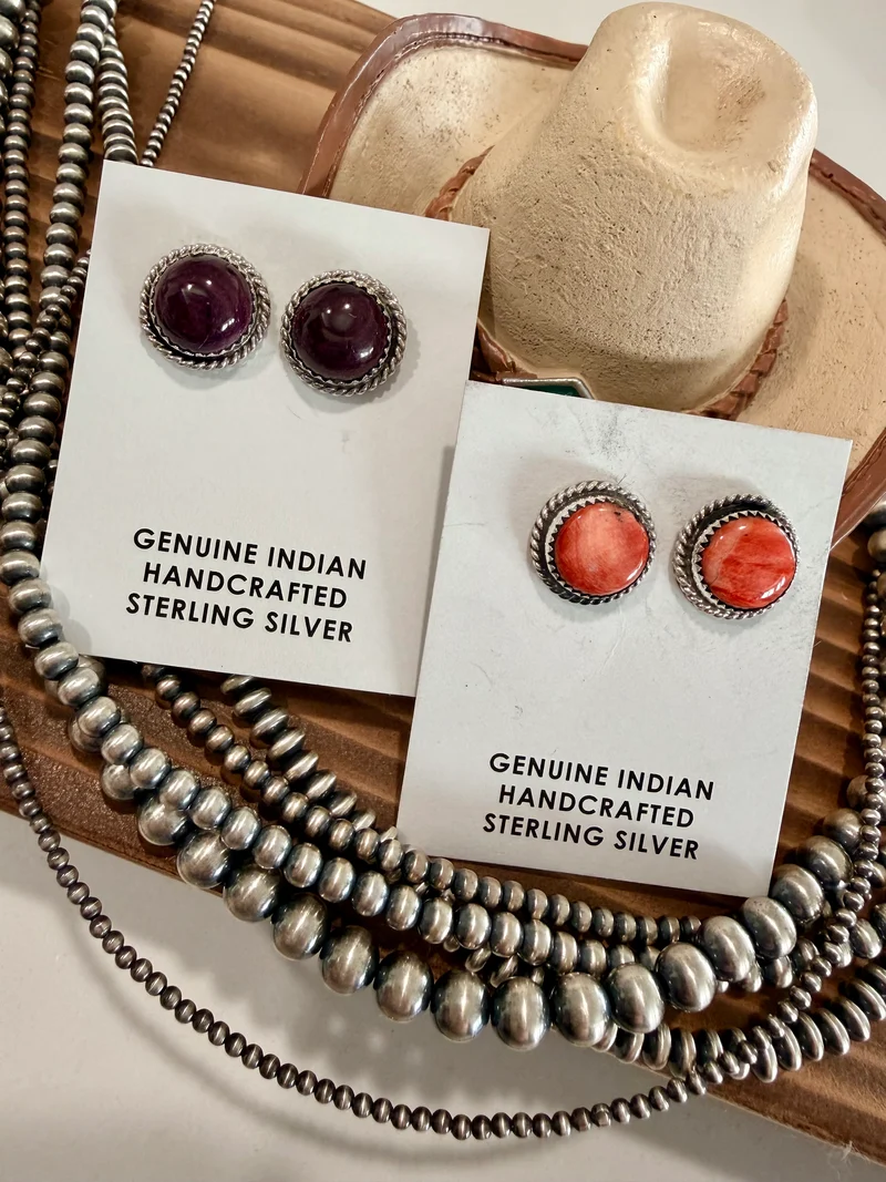 Spiny Oyster Stud Earrings