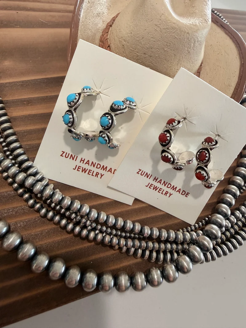 Zuni 1” Hoop Earrings
