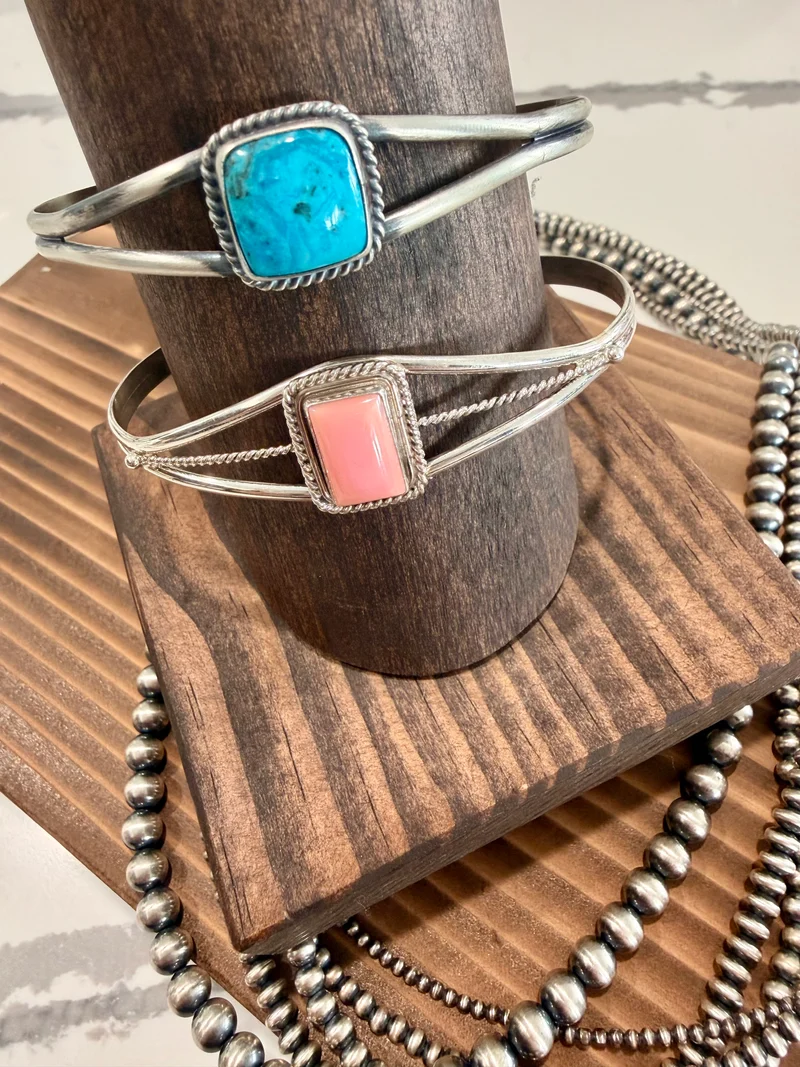 Navajo Made Rectangle Stone Bracelets