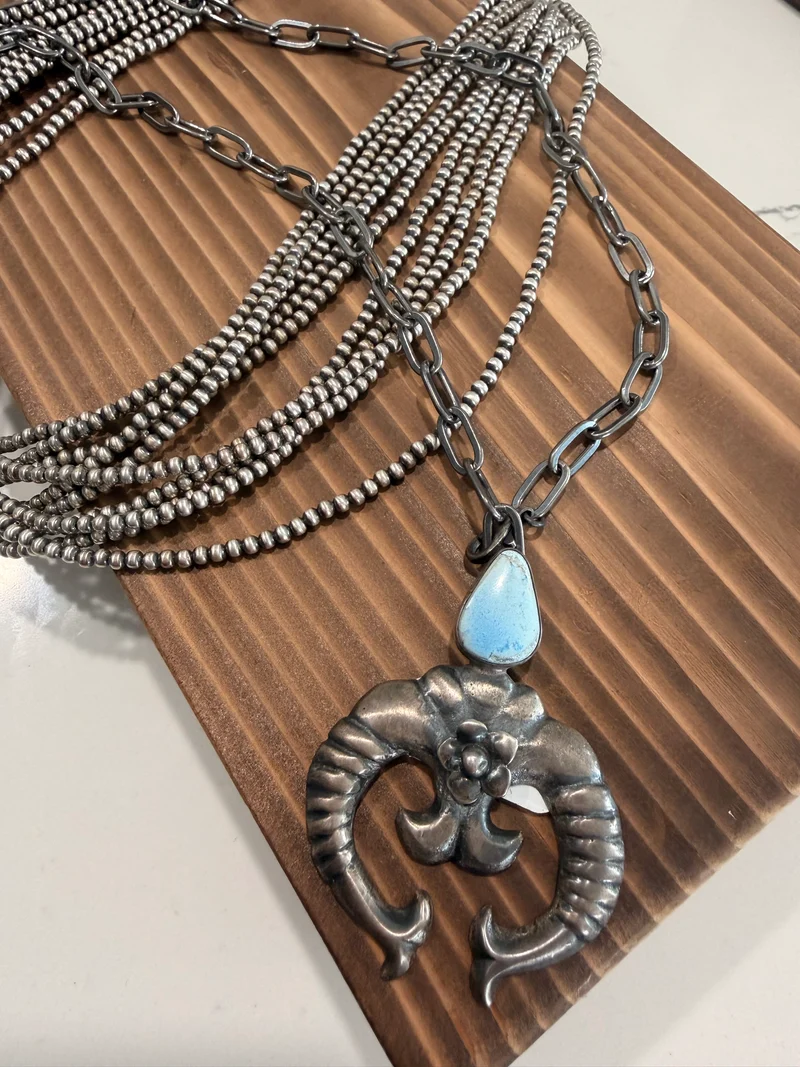 Rose Tsosie Navajo Made Golden Hill Naja Necklace
