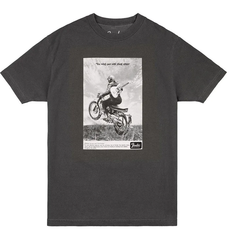 Fender Vintage Ad Motorcyle Rider Tee (Graphite) XL