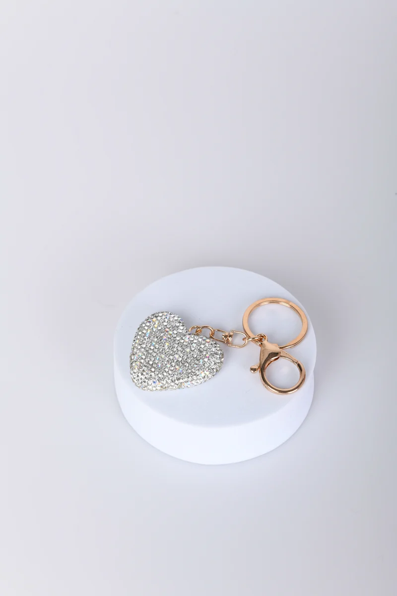 Portachiavi a cuore con strass