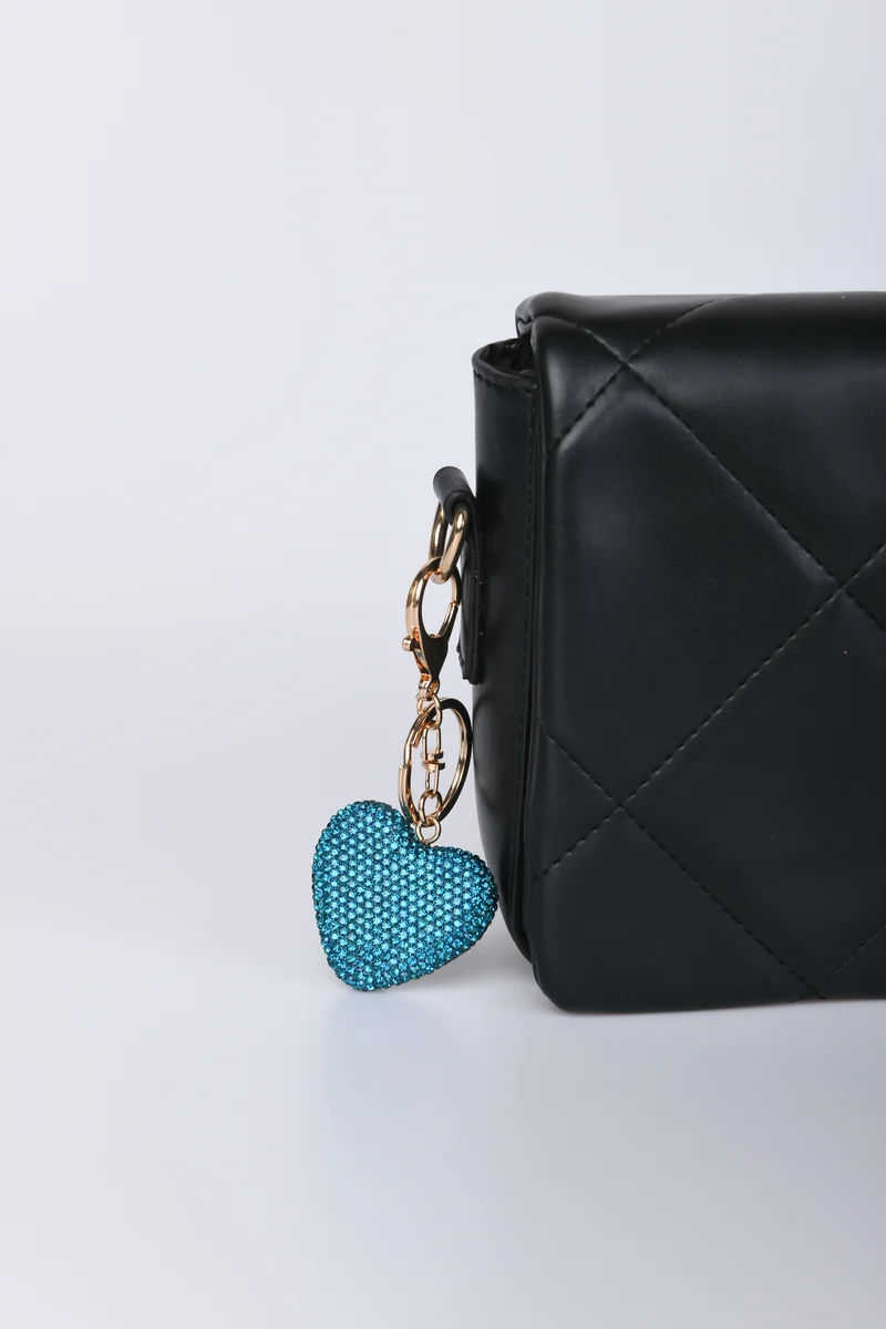 Portachiavi a cuore con strass