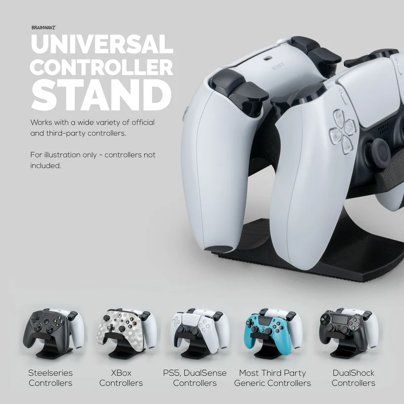 Supporto da tavolo per controller di gioco doppio - Design universale per Xbox ONE, PS5, PS4, PC, Steelseries, Steam e altro