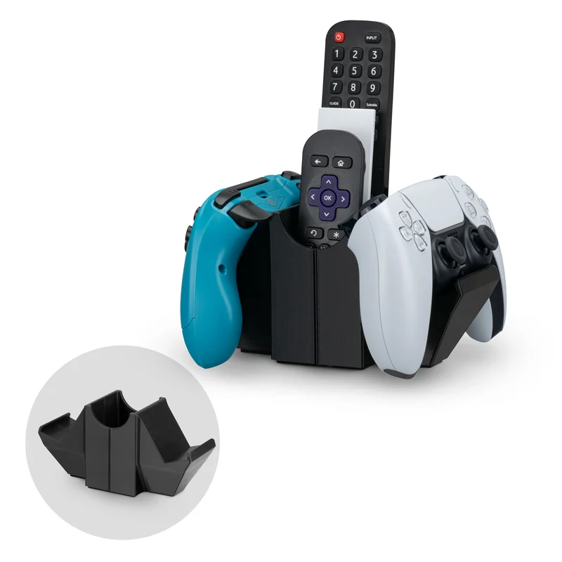 Doppio controller di gioco e telecomando TV e supporto da tavolo per archiviazione, riduce l'ingombro, adattabilità universale per gamepad