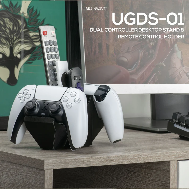 Doppio controller di gioco e telecomando TV e supporto da tavolo per archiviazione, riduce l'ingombro, adattabilità universale per gamepad