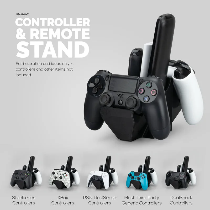 Doppio controller di gioco e telecomando TV e supporto da tavolo per archiviazione, riduce l'ingombro, adattabilità universale per gamepad