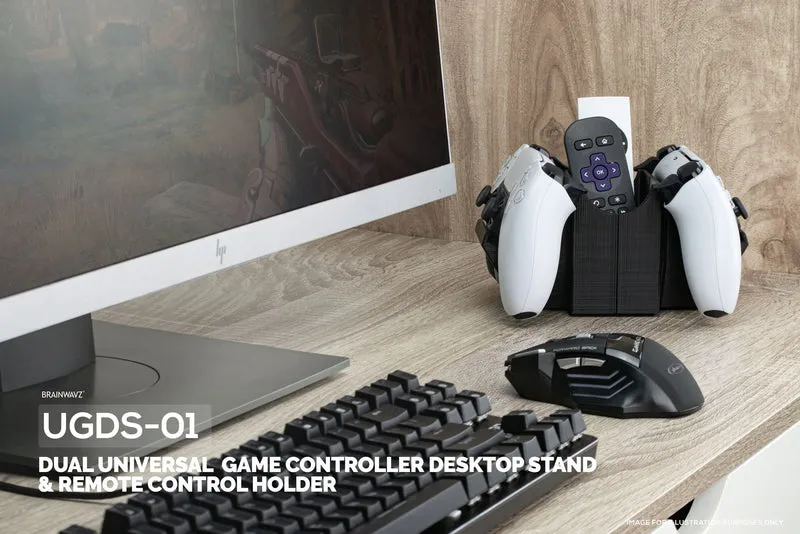 Doppio controller di gioco e telecomando TV e supporto da tavolo per archiviazione, riduce l'ingombro, adattabilità universale per gamepad
