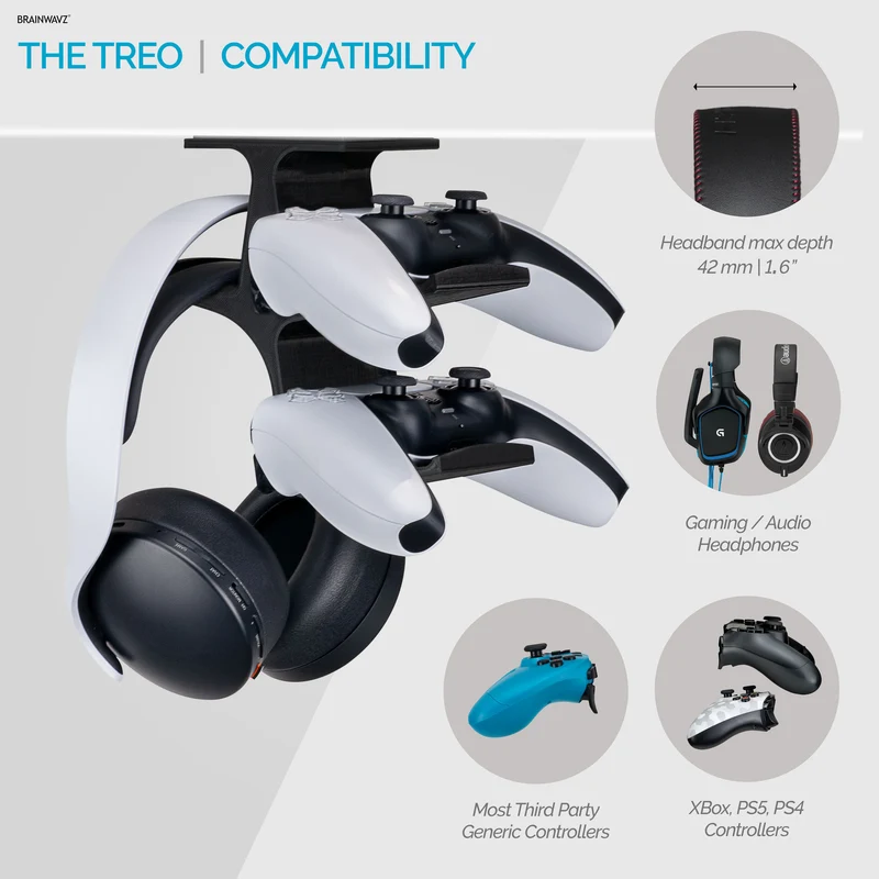 The Treo - Doppio controller da scrivania e gancio per cuffie