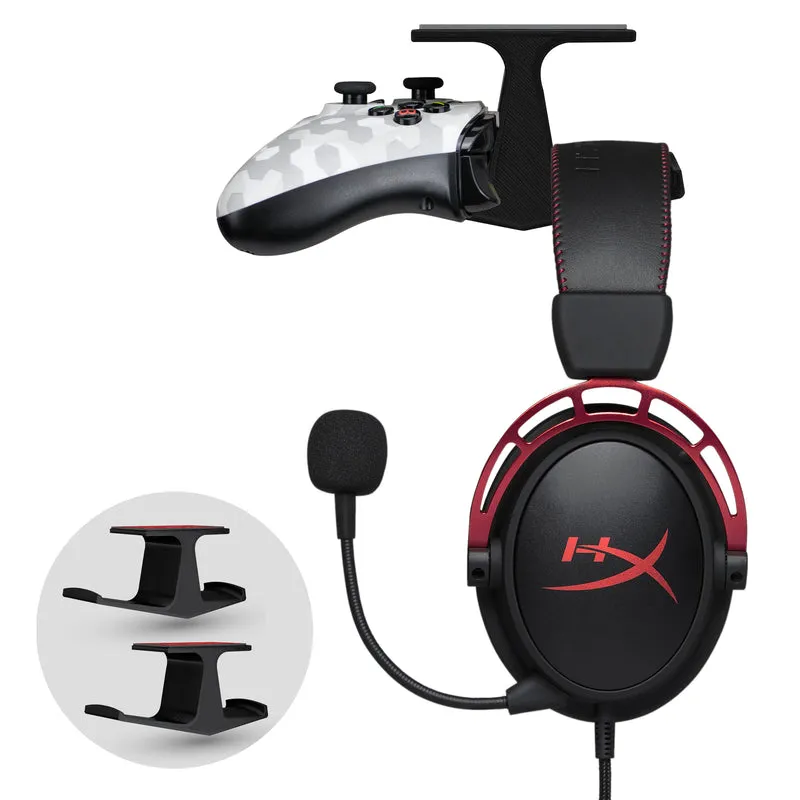The Gorgon - Supporto per gancio sotto la scrivania per cuffie e controller di gioco - Adatto per Xbox, PS5/PS4, supporto adesivo universale, senza viti