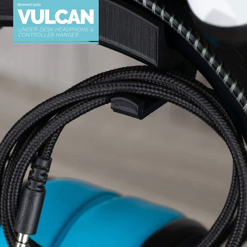 The Vulcan - Controller sotto la scrivania e gancio per cuffie - Montaggio adesivo, senza viti o disordine