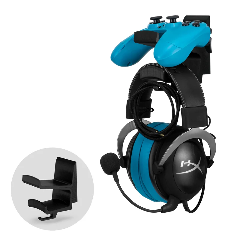 The Storio - Supporto da parete per controller di gioco e cuffie - Supporto adesivo universale, senza viti o disordine