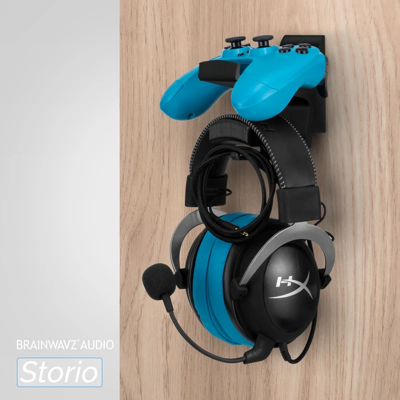The Storio - Supporto da parete per controller di gioco e cuffie - Supporto adesivo universale, senza viti o disordine