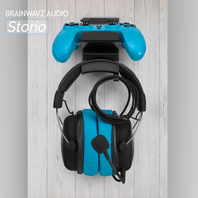The Storio - Supporto da parete per controller di gioco e cuffie - Supporto adesivo universale, senza viti o disordine