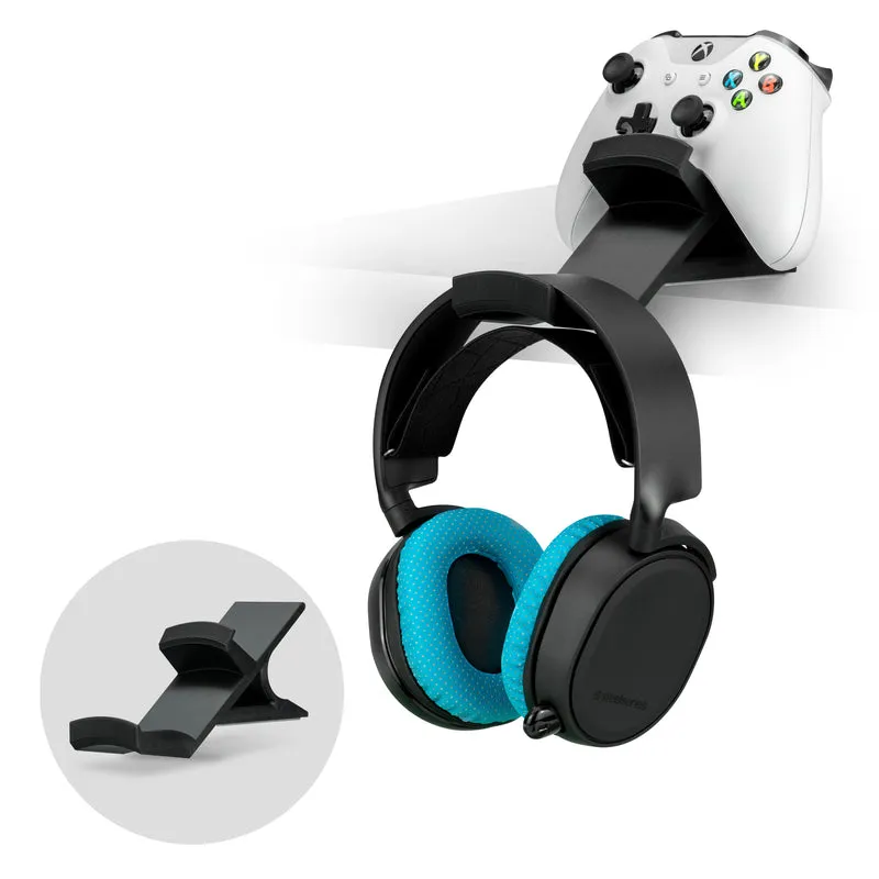 Titan - Gancio per cuffie da tavolo e controller di gioco - Xbox, PS5/PS4, supporto per gamepad universale per PC, senza viti o disordine