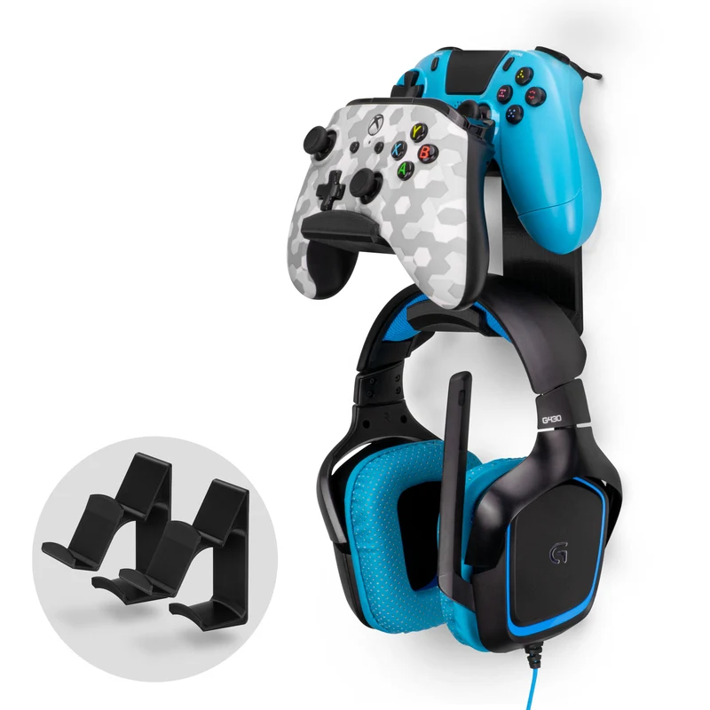 Uber Atlas - Doppio controller di gioco universale e gancio per cuffie - Facile da installare, senza viti e disordine