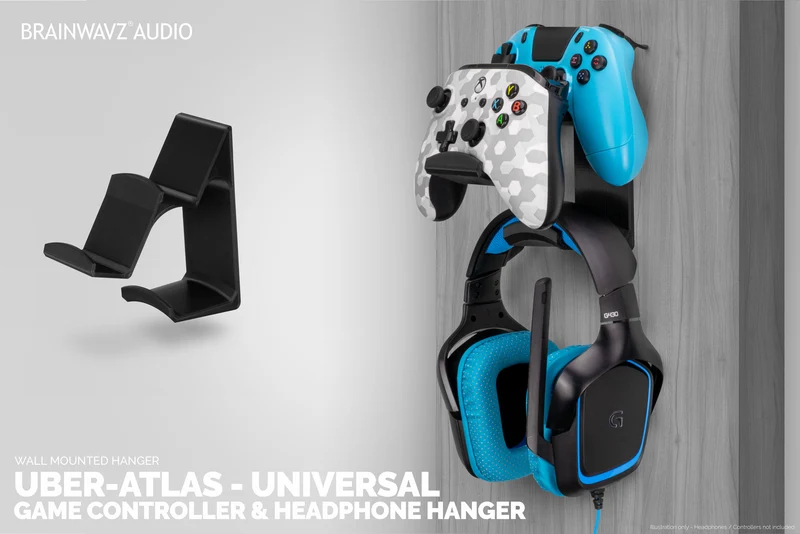 Uber Atlas - Doppio controller di gioco universale e gancio per cuffie - Facile da installare, senza viti e disordine