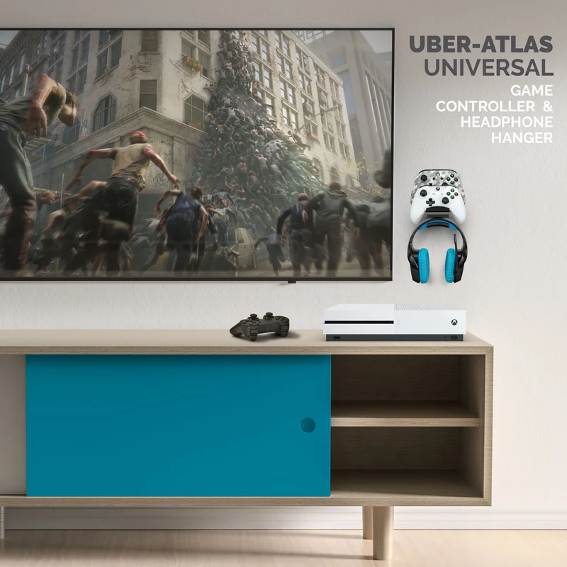 Uber Atlas - Doppio controller di gioco universale e gancio per cuffie - Facile da installare, senza viti e disordine